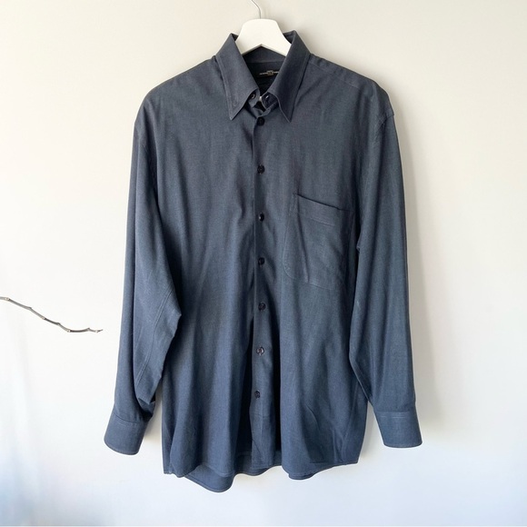 Thomas Jeffrey  Spain Made Fabric Button Down Shirt - Picture 1 of 13